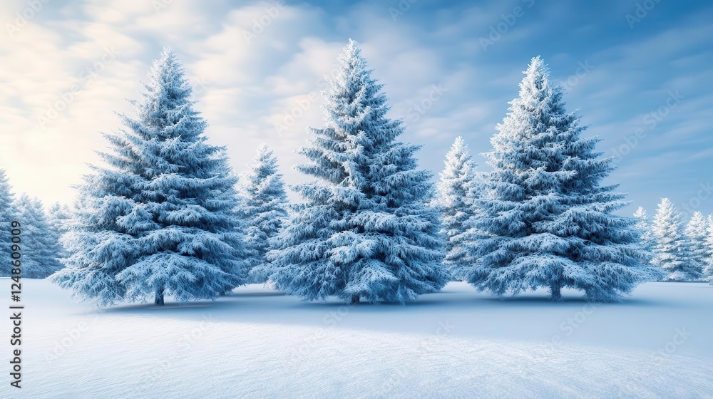Serene Winter Forest Bathed in Soft Morning Light with Snow-Covered Trees Serene Winter Forest Bathed in Soft Morning Light with Snow-Covered Trees