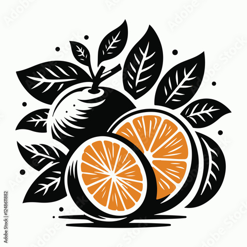 vector illustration of an orange fruit
