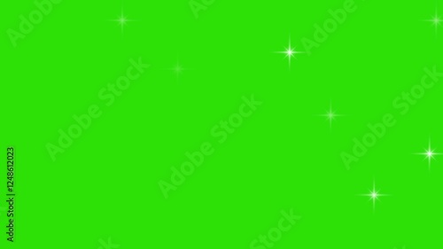 Sparkling Star Animation on Green Background