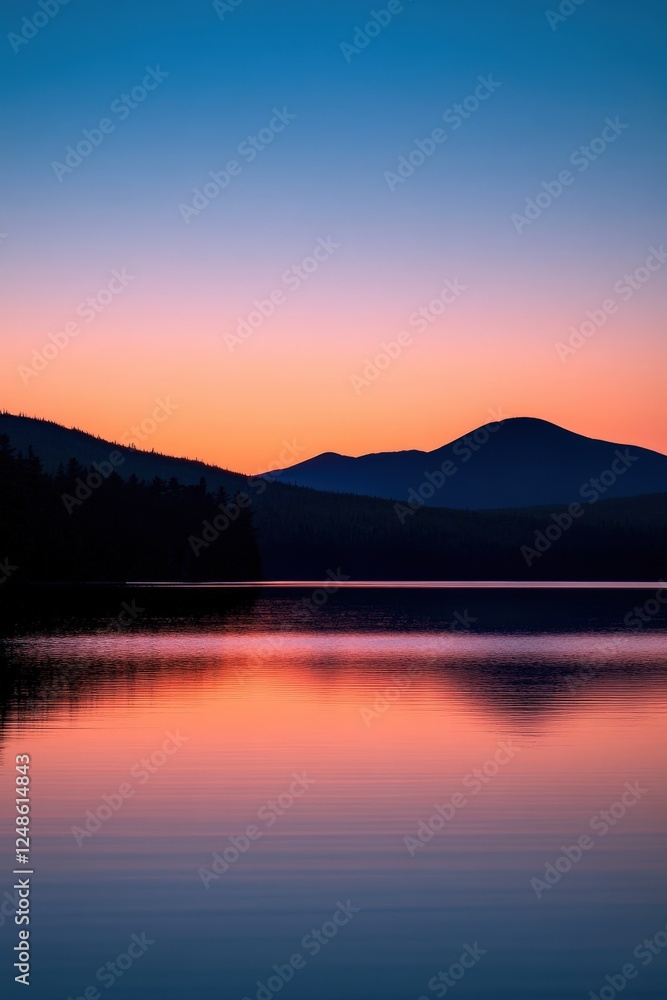 A person stands on a mountain, watching a beautiful sunset A person stands on a mountain, watching a beautiful sunset