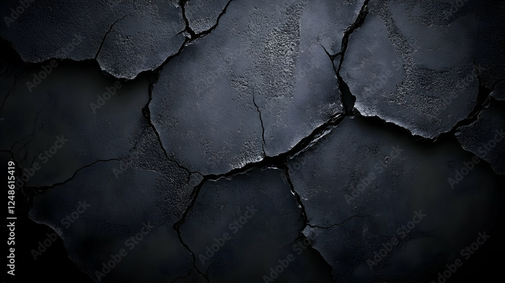 Obraz premium Cracked dark surface texture background