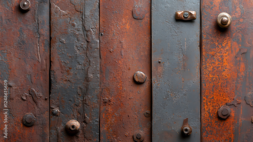 Weathered steel panels with deep brown mix industrial setting textured art indoor studio close-up aesthetic appeal Weathered steel panels with deep brown mix industrial setting textured art indoor studio close-up aesthetic appeal