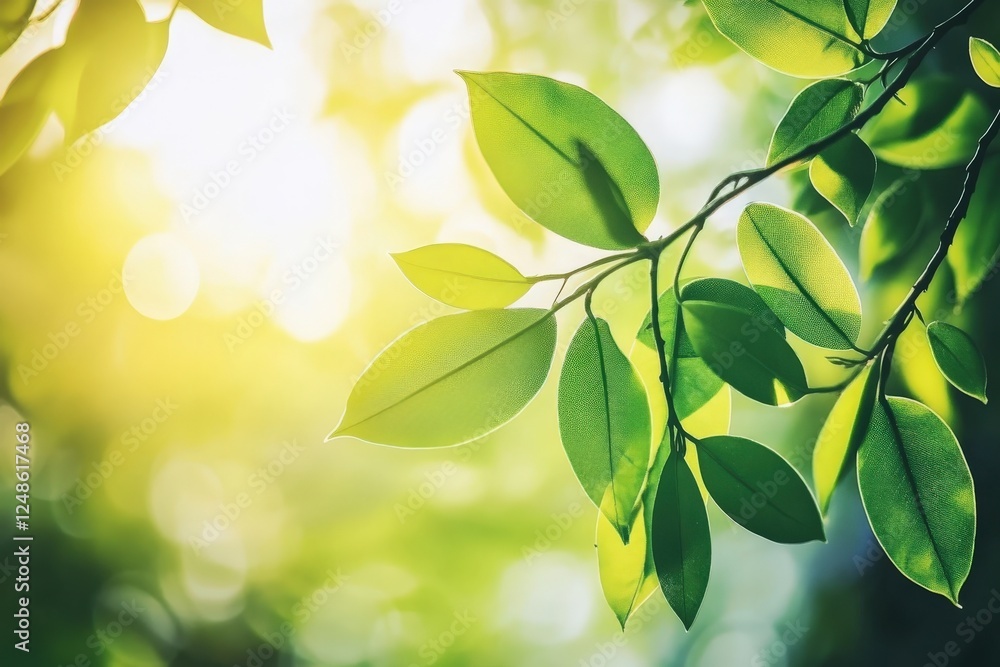 The bright sun is shining down through the leaves of a tall tree The bright sun is shining down through the leaves of a tall tree