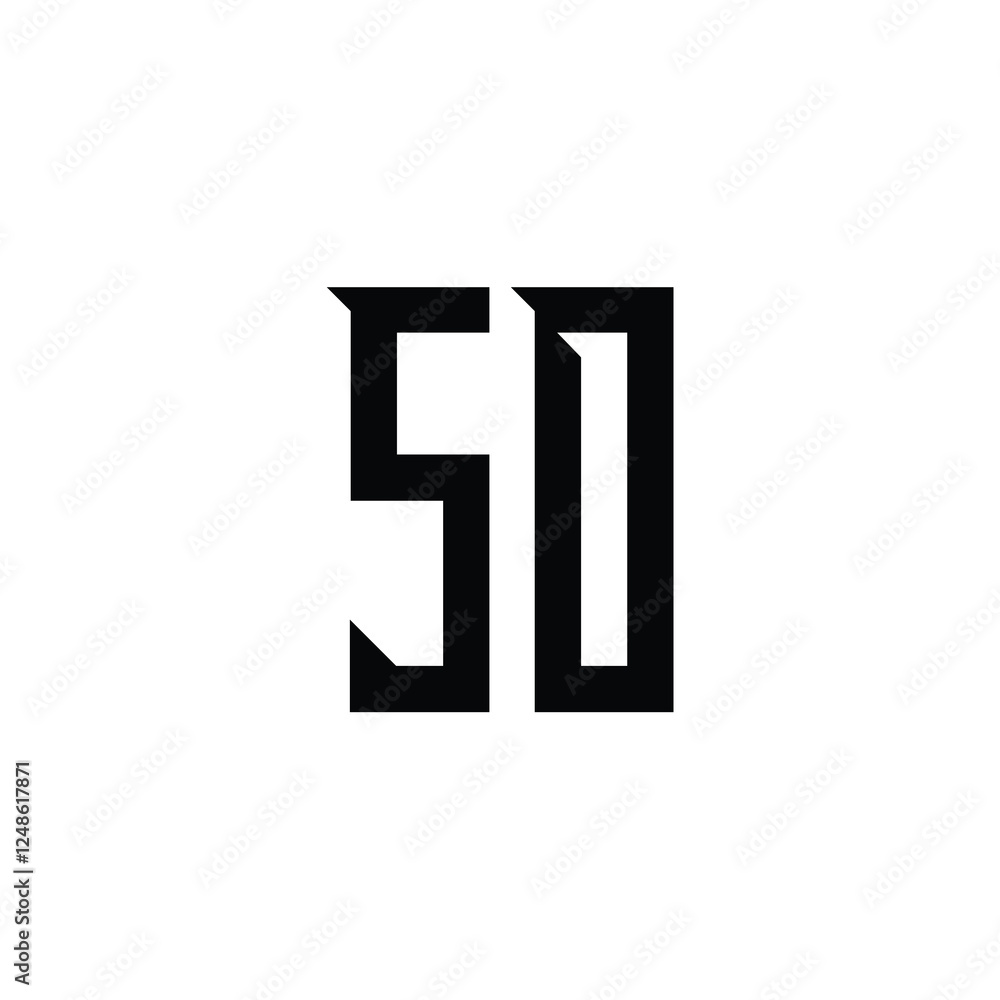 Fototapeta premium SO monogram logo design letter text name symbol monochrome logotype alphabet character simple logo