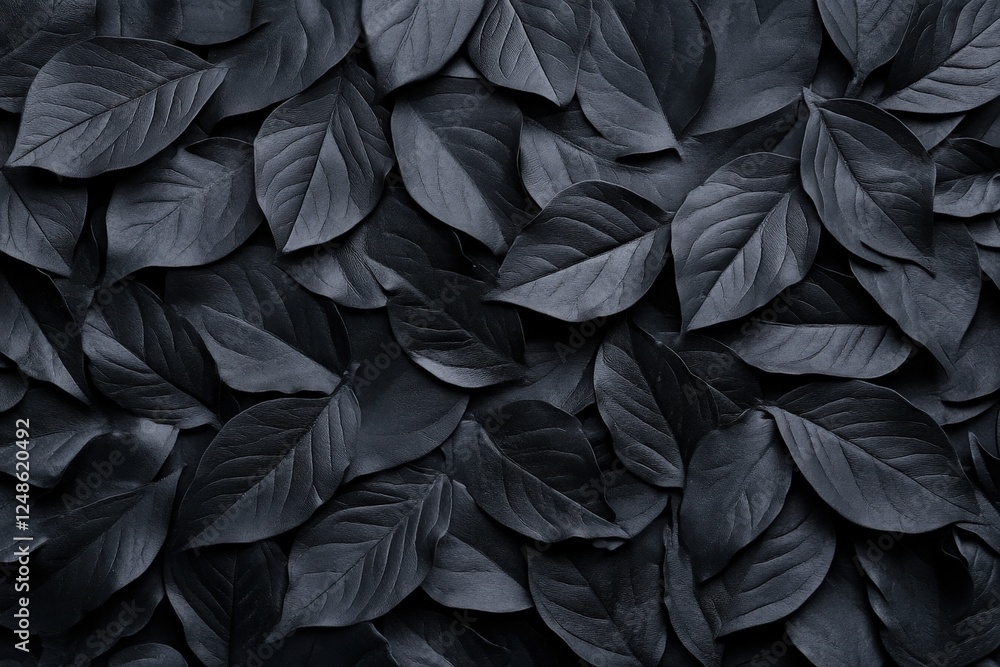 This is a detailed close up view of a pile of black leaves in nature This is a detailed close up view of a pile of black leaves in nature