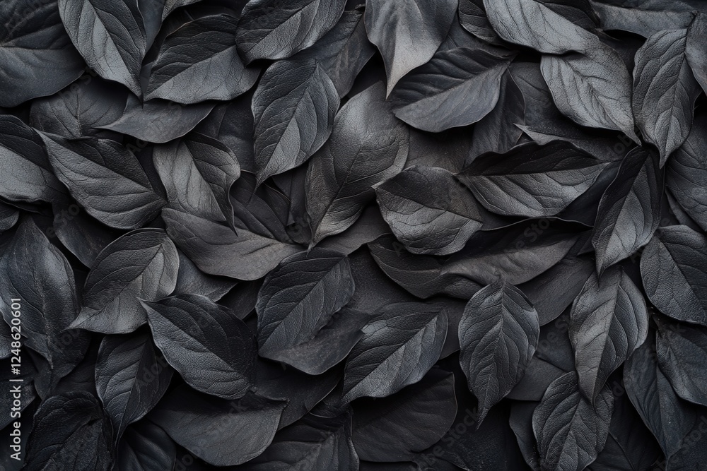 This is a detailed close up view of a pile of black leaves in nature This is a detailed close up view of a pile of black leaves in nature