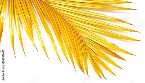 Golden Tropical Palm Leaf White Or