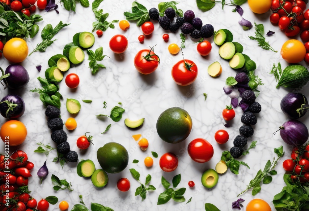 stunning display vibrant plant based ingredients arranged neatly minimalist backdrop enhancing their natural colors textures, avocado, berries stunning display vibrant plant based ingredients arranged neatly minimalist backdrop enhancing their natural colors textures, avocado, berries