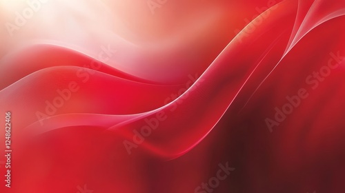 Vivid Red Abstract Background, Flowing Lines, Motion Blur, Smooth Shading, High Contrast photo