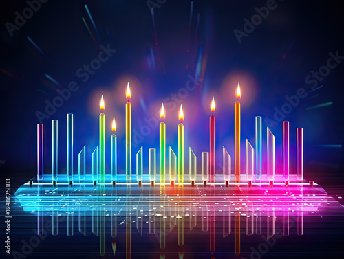 Rainbow Candles Glow Brightly in the Night