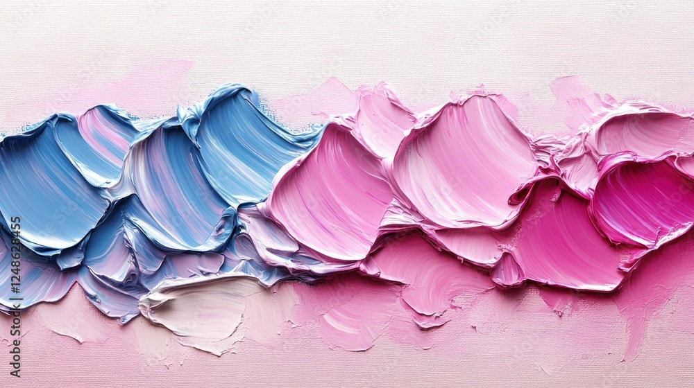 Fototapeta premium Abstract pink and blue paint texture.