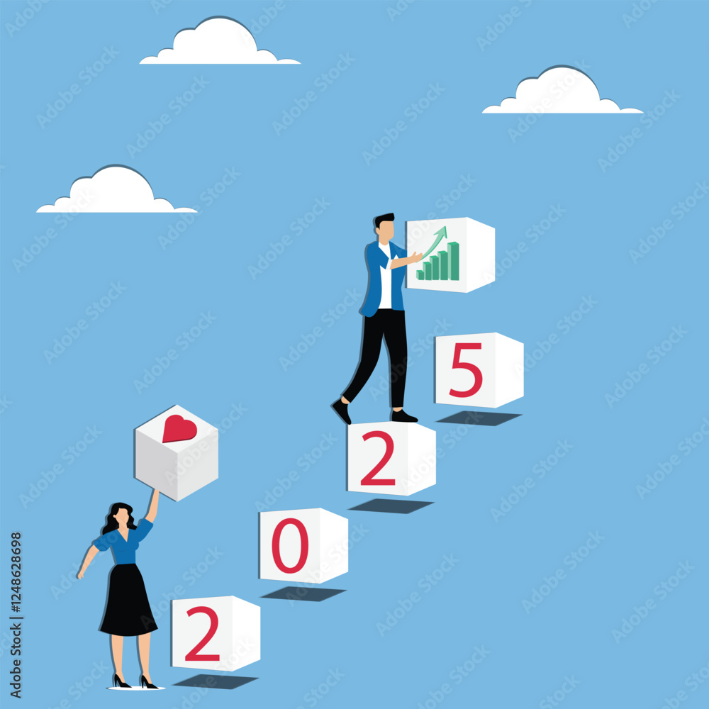 Growth or Progress, New Plans and Goals, New Year's Resolutions and Challenges, Business Team Members Together Patchwork 2025 New Year's Growth Plan Growth Chart Growth or Progress, New Plans and Goals, New Year's Resolutions and Challenges, Business Team Members Together Patchwork 2025 New Year's Growth Plan Growth Chart
