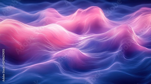 Wallpaper Mural Abstract pink and blue glowing waves. Torontodigital.ca