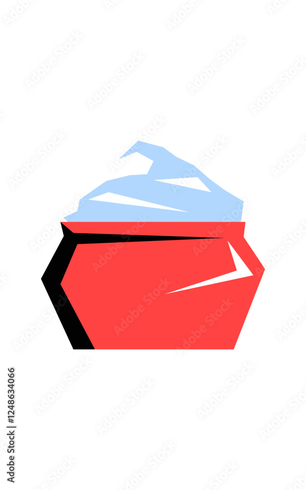 Open Cosmetic Cream Jar In Flat Vector Illustration Symbolizing Skincare, Beauty Products, And Facial Care, Isolated On White Background Open Cosmetic Cream Jar In Flat Vector Illustration Symbolizing Skincare, Beauty Products, And Facial Care, Isolated On White Background