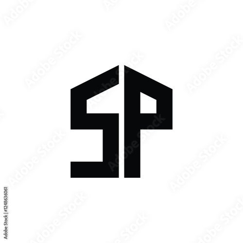 SP monogram logo design letter text name symbol monochrome logotype alphabet character simple logo