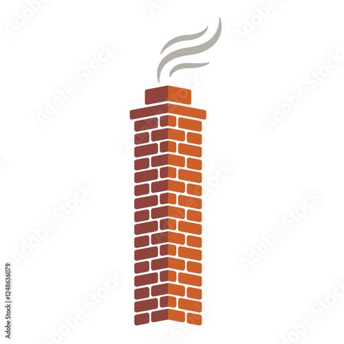 crematorium chimney smoke icon vector illustration Flat design