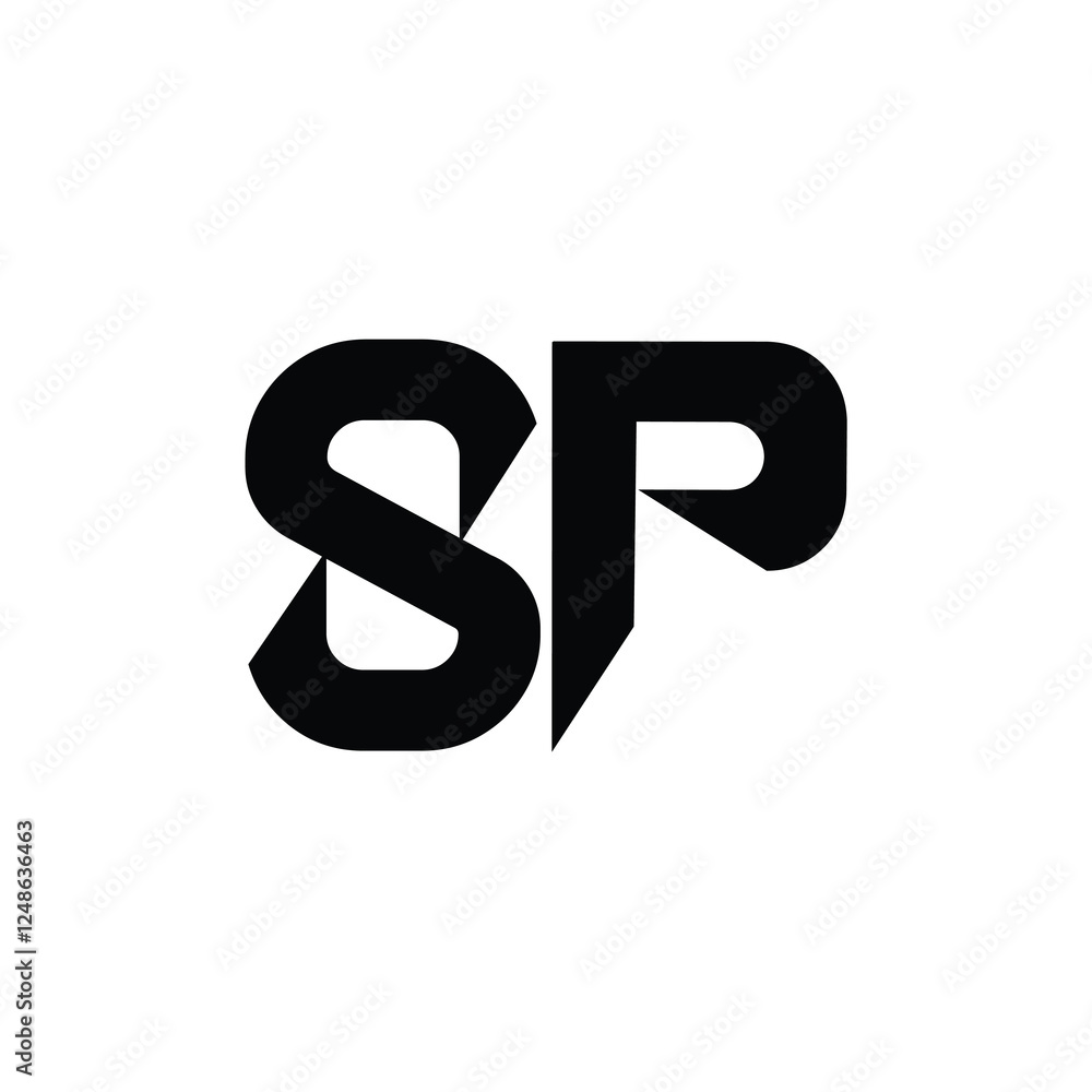 SP monogram logo design letter text name symbol monochrome logotype alphabet character simple logo SP monogram logo design letter text name symbol monochrome logotype alphabet character simple logo