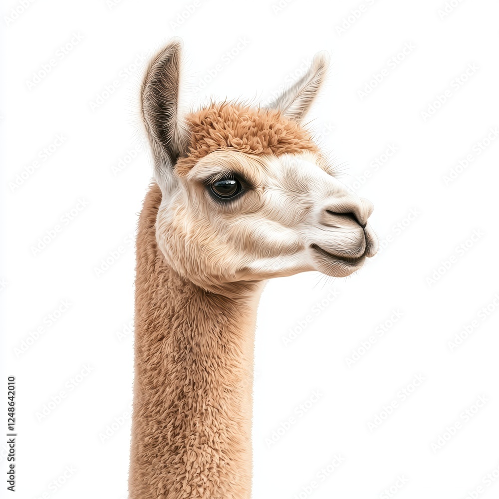 Obraz premium A close up of a camel's head with a white background