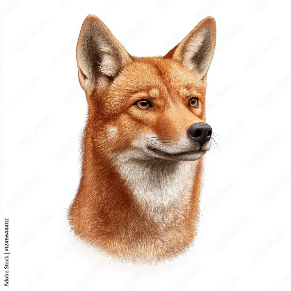 Fototapeta premium A cartoonish drawing of a fox with a big smile on its face