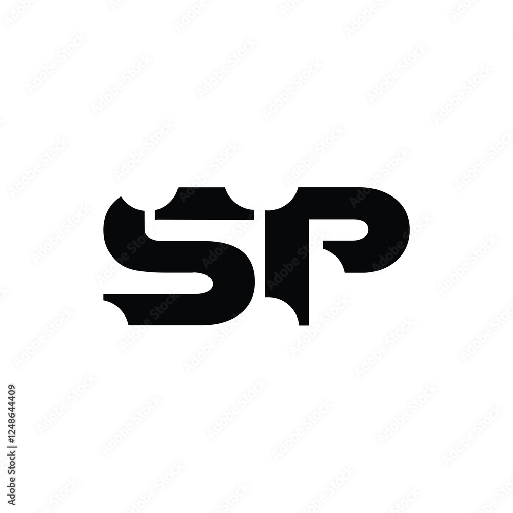 SP monogram logo design letter text name symbol monochrome logotype alphabet character simple logo SP monogram logo design letter text name symbol monochrome logotype alphabet character simple logo