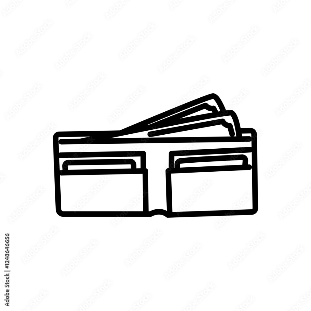 wallet icon vector, line style icon wallet icon vector, line style icon