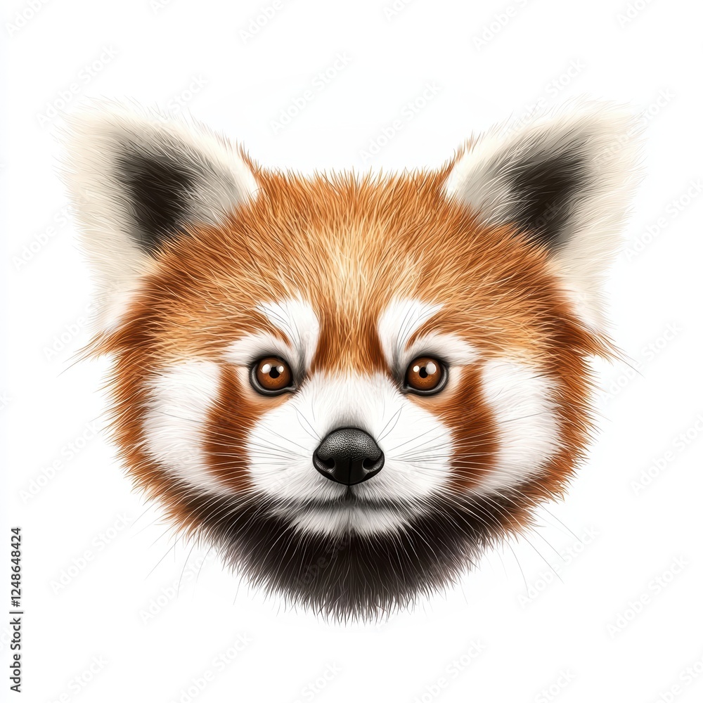 Obraz premium A close up of a red panda bear's face