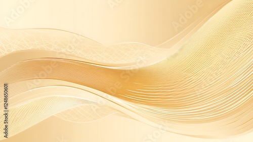 Abstract Golden Waves Flowing Design
