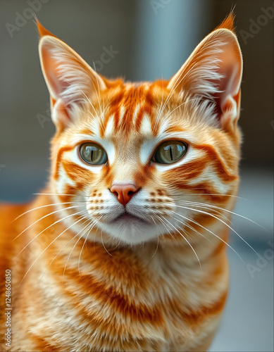 Inquisitive Kitten with Bright Eyes and Distinctive Stripes