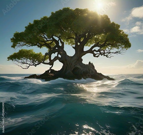 tree on the sea