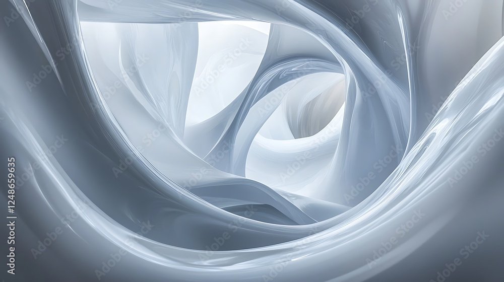 Abstract Swirling Grey Forms Create a Futuristic Interior Abstract Swirling Grey Forms Create a Futuristic Interior