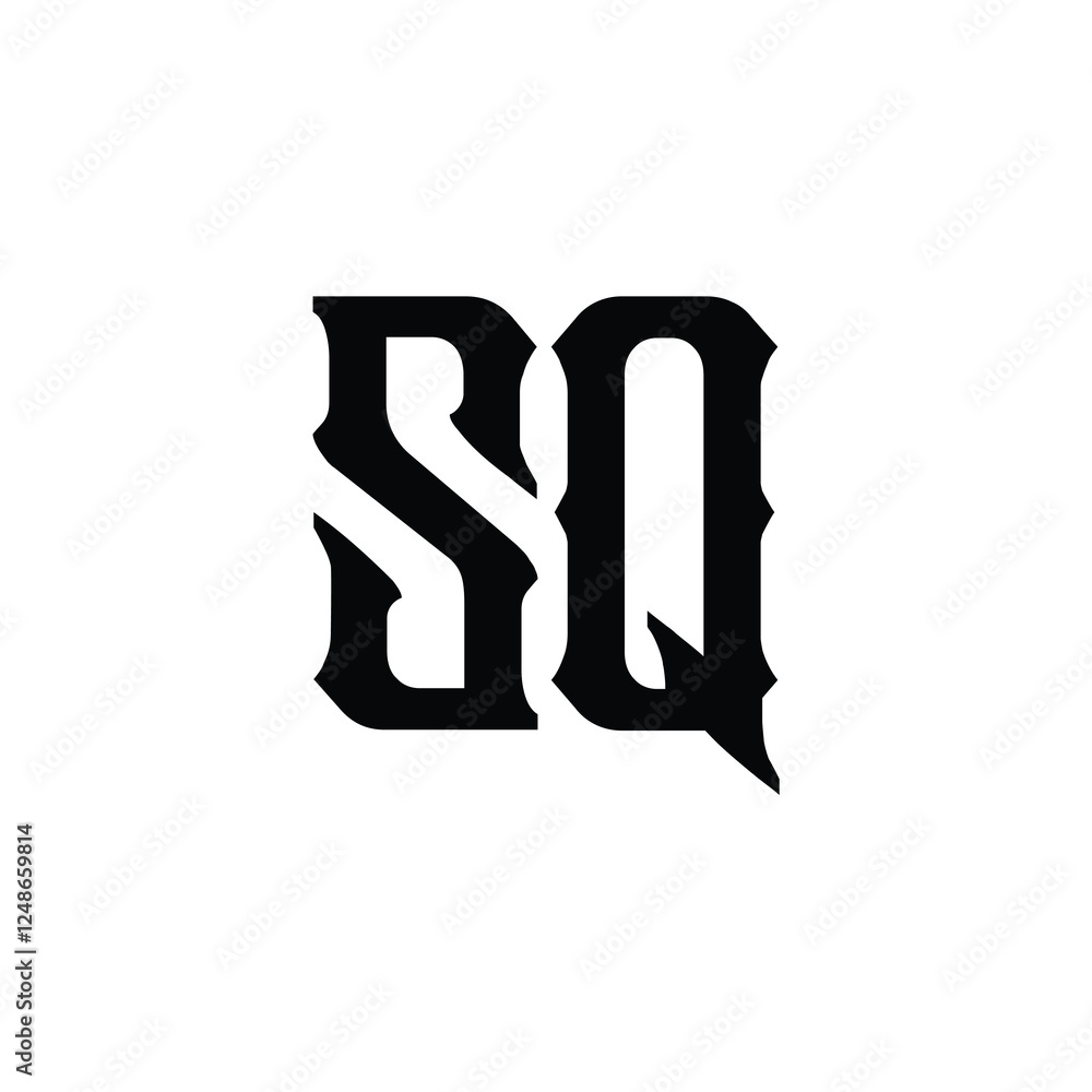SQ monogram logo design letter text name symbol monochrome logotype alphabet character simple logo