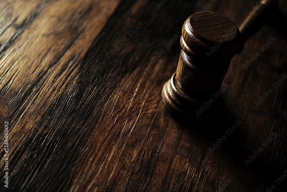 Wooden Gavel on Dark Wood: Justice, Law, Order, Decision, Symbol, Authority, Court, Legal, Process, System, Verdict, Judgement, Tribunal Wooden Gavel on Dark Wood: Justice, Law, Order, Decision, Symbol, Authority, Court, Legal, Process, System, Verdict, Judgement, Tribunal