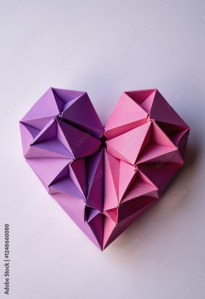 Pink and purple origami heart Pink and purple origami heart