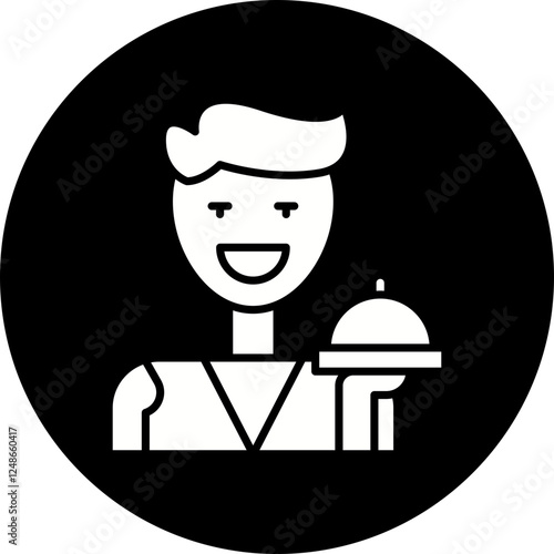 Waiter icon single vector illustration