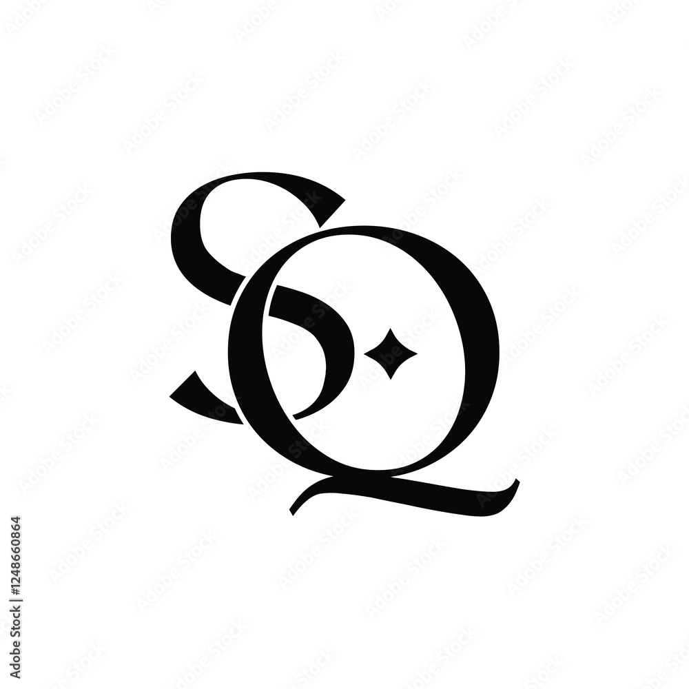 SQ monogram logo design letter text name symbol monochrome logotype alphabet character simple logo SQ monogram logo design letter text name symbol monochrome logotype alphabet character simple logo