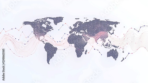 Wallpaper Mural AI Predictive Analytics for Global Market Trends, featuring clean lines, minimalist design, and ample copy-space to highlight insights and forecasts effectively. Torontodigital.ca