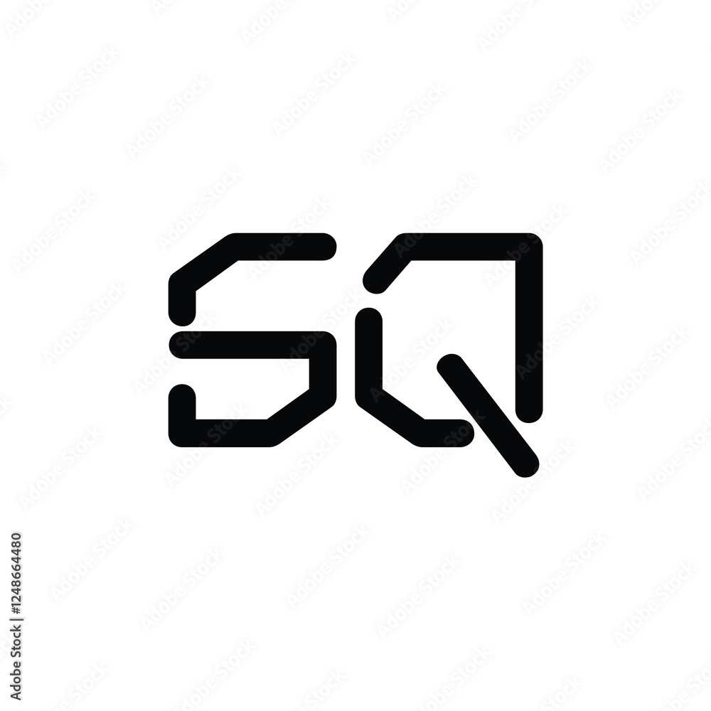 SQ monogram logo design letter text name symbol monochrome logotype alphabet character simple logo SQ monogram logo design letter text name symbol monochrome logotype alphabet character simple logo