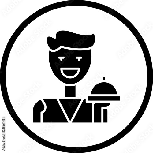 Waiter icon single vector illustration
