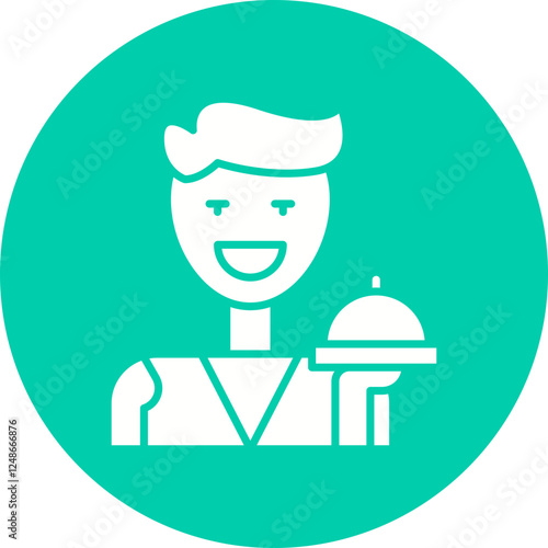 Waiter icon single vector illustration
