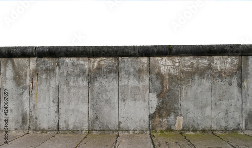 Part of Berlin Wall or Berliner Mauer isolated, PNG photo