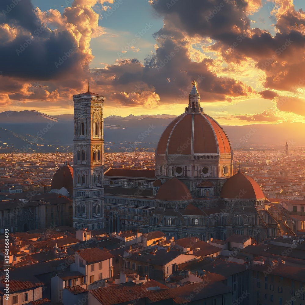 Fototapeta premium Florence Cathedral at Sunset