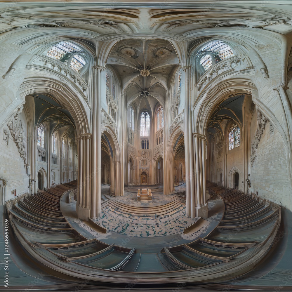 Obraz premium Grand Cathedral Interior Panorama
