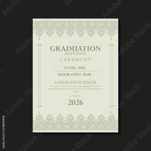 graduation invitation with ornament template