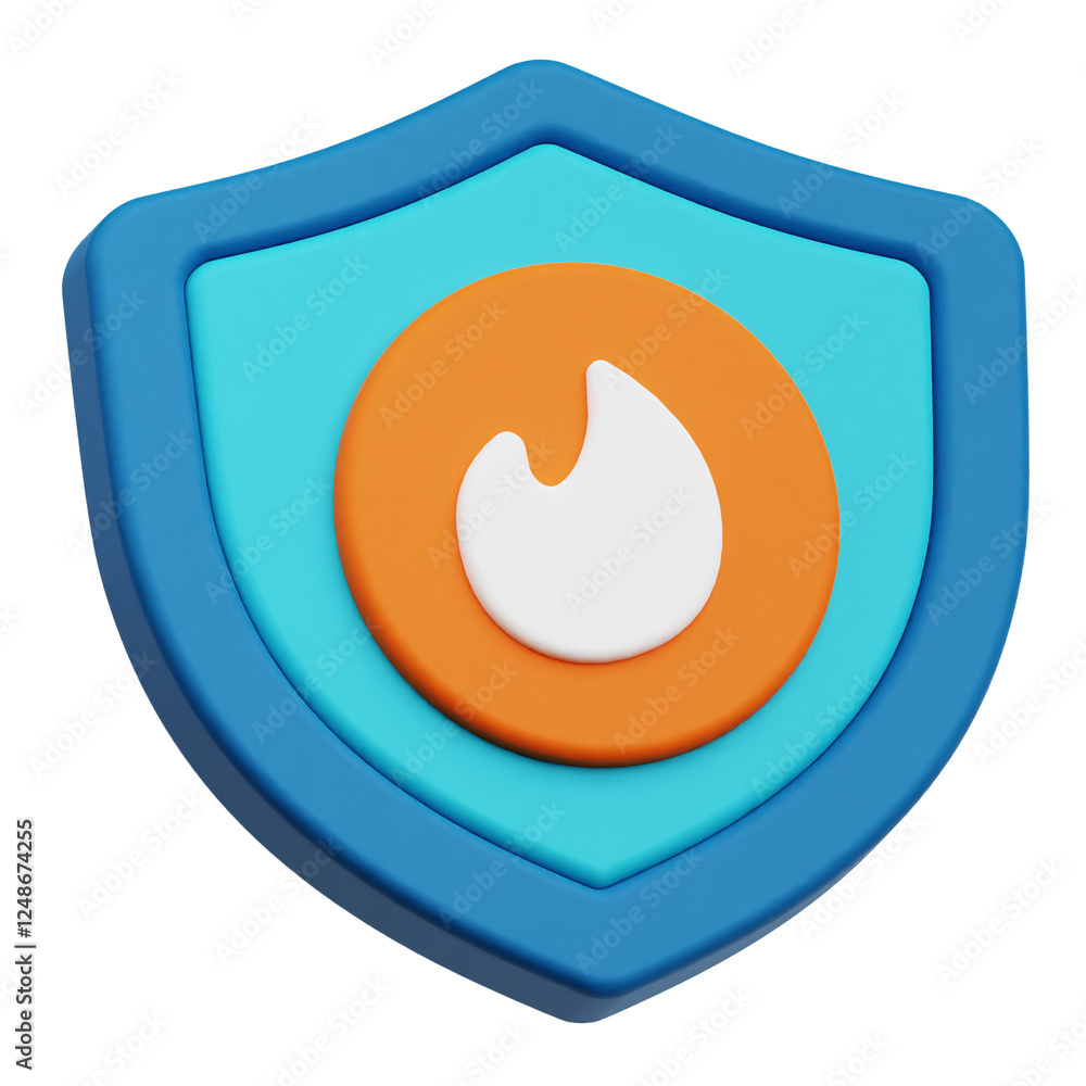 protection 3d icon isolated on the transparent background