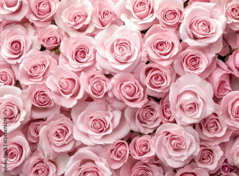 A lovely bunch of beautiful pink roses is neatly stacked on a table A lovely bunch of beautiful pink roses is neatly stacked on a table