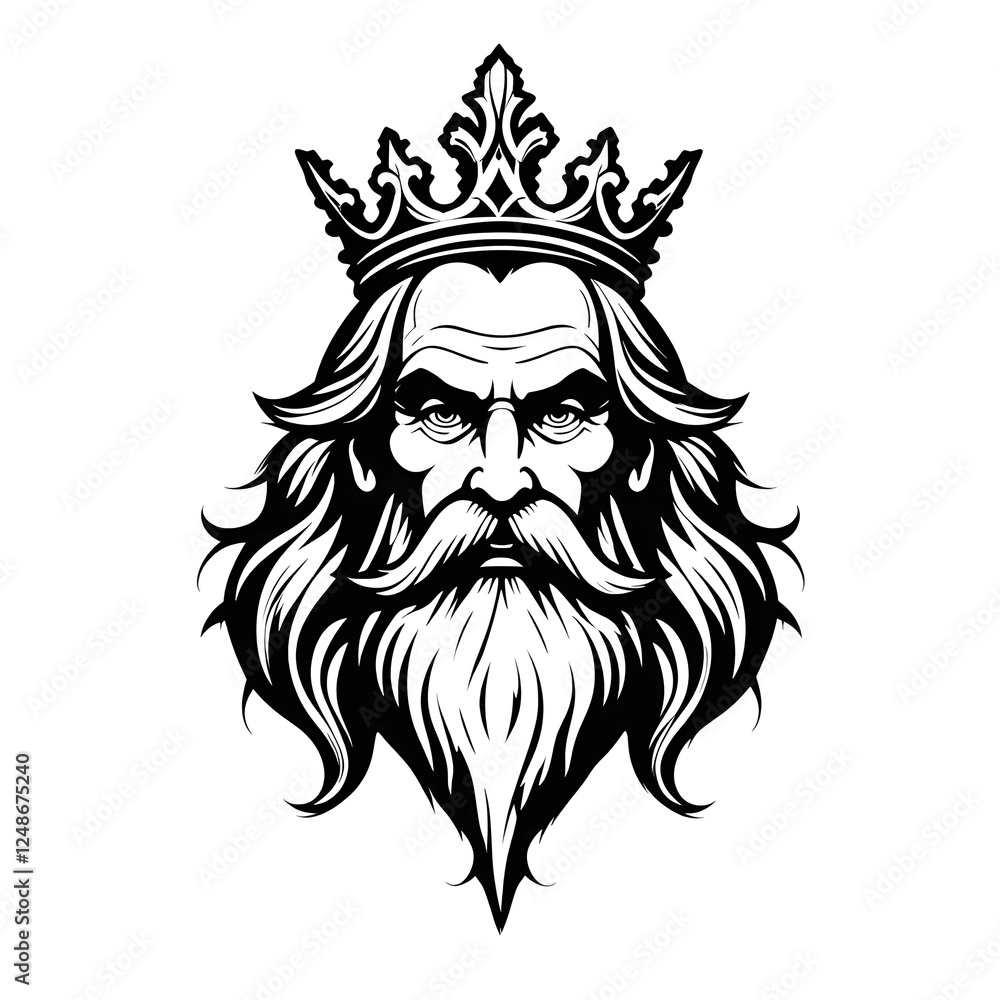 Obraz premium illustrasion king head mascot 