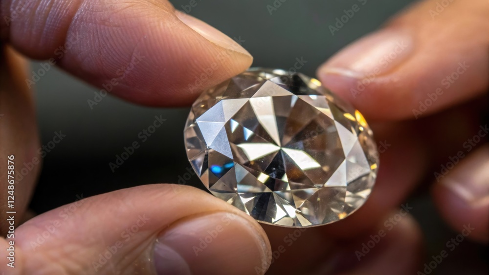 A closeup of the artisans fingers as they glide over a polished gemstone with each facet reflecting light showcasing the meticulous care and artistry involved in their work. A closeup of the artisans fingers as they glide over a polished gemstone with each facet reflecting light showcasing the meticulous care and artistry involved in their work.