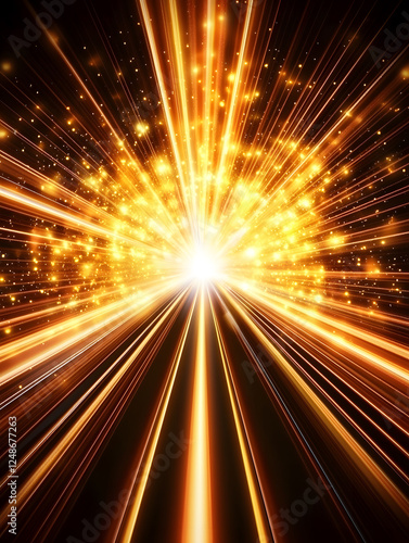 Bright golden light explosion effect