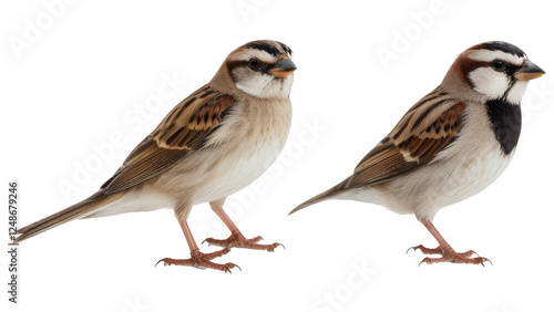 sparrow isolated on a white and transparent background