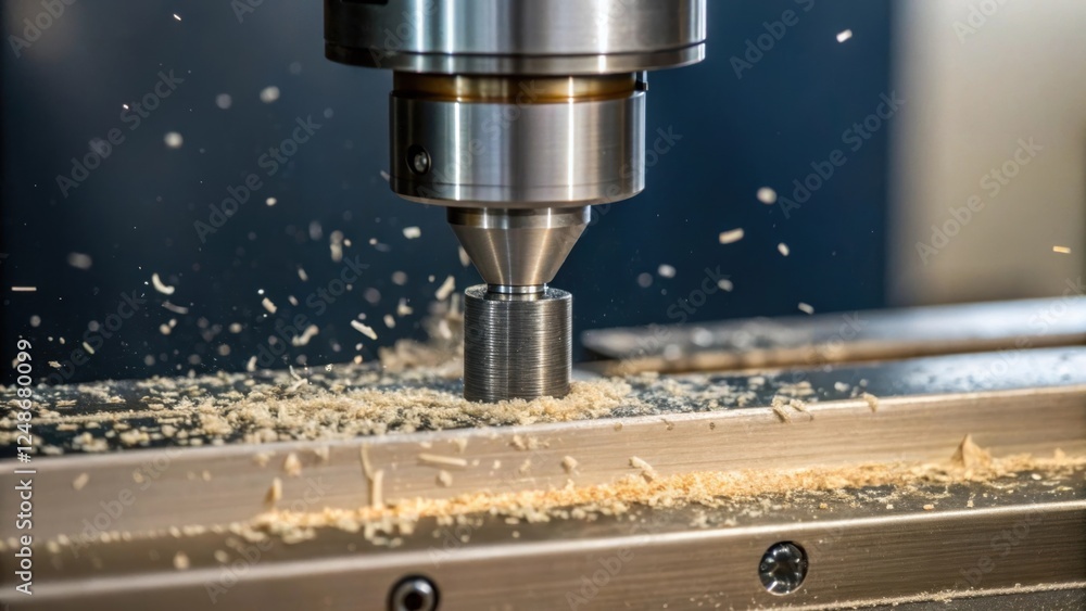A detailed view of the ting tools edge as it makes contact with the workpiece producing fine shavings that cascade to the lathe bed illustrating the precision of the machining A detailed view of the ting tools edge as it makes contact with the workpiece producing fine shavings that cascade to the lathe bed illustrating the precision of the machining
